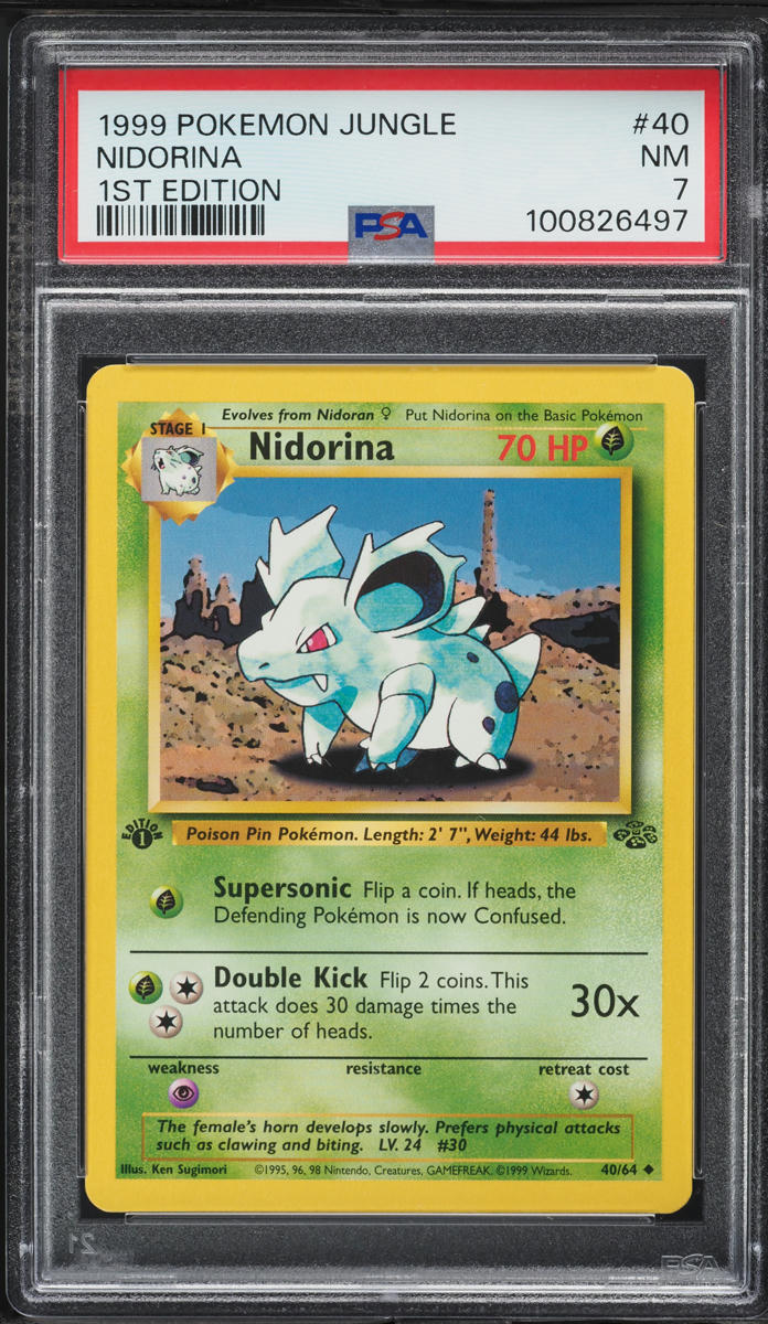 1999 Pokemon Jungle 1st Edition Nidorina #40 PSA 7 NRMT