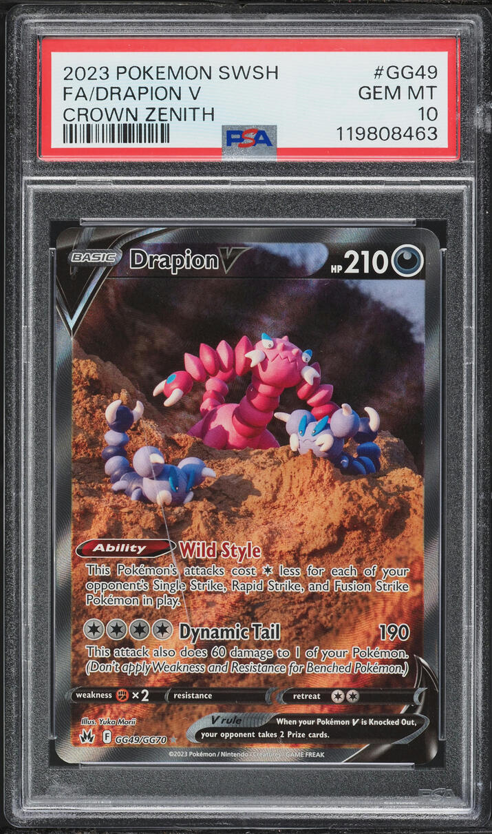 2023 Pokemon Sword & Shield Crown Zenith Alt Art Drapion V #GG4 PSA 10 GEM MINT