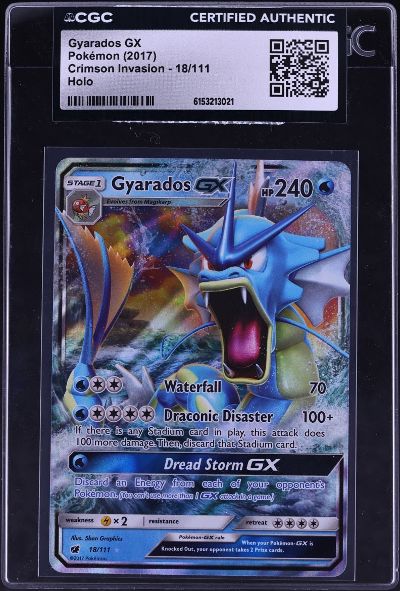 2017 Pokemon Sun & Moon Crimson Invasion Holo Gyarados GX #18 CGC AUTH