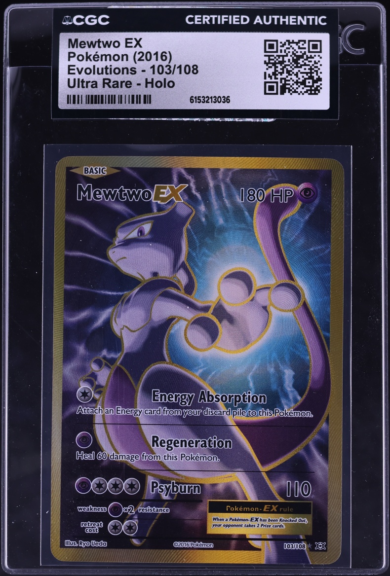 2016 Pokemon XY Evolutions Full Art Mewtwo EX #103 CGC AUTH
