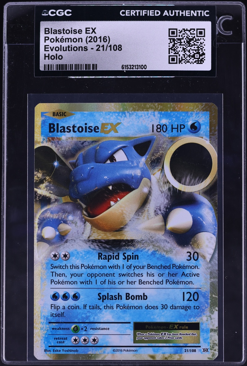2016 Pokemon XY Evolutions Holo Blastoise EX #21 CGC AUTH