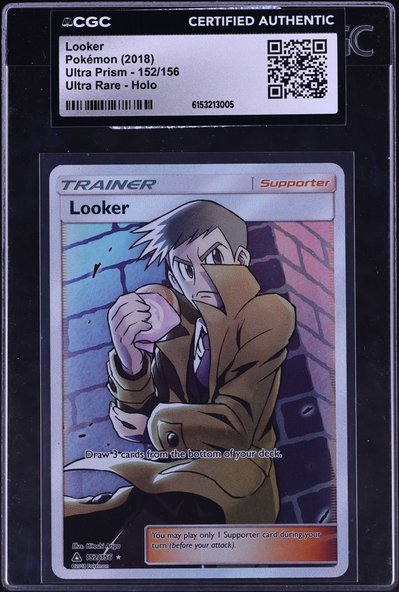2018 Pokemon Sun & Moon Ultra Prism Full Art Looker #152 CGC AUTH