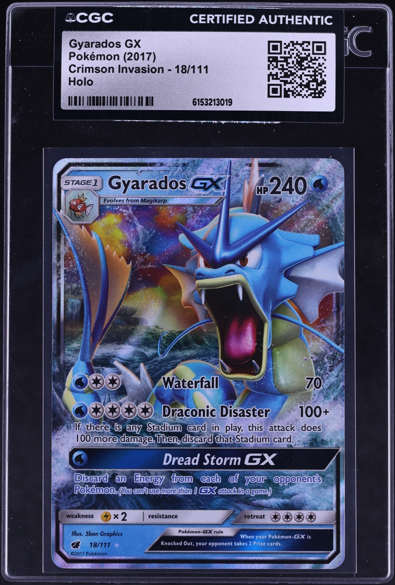2017 Pokemon Sun & Moon Crimson Invasion Gyarados GX #18 CGC AUTH