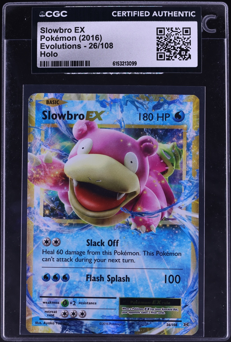 2016 Pokemon XY Evolutions Holo Slowbro EX #26 CGC AUTH