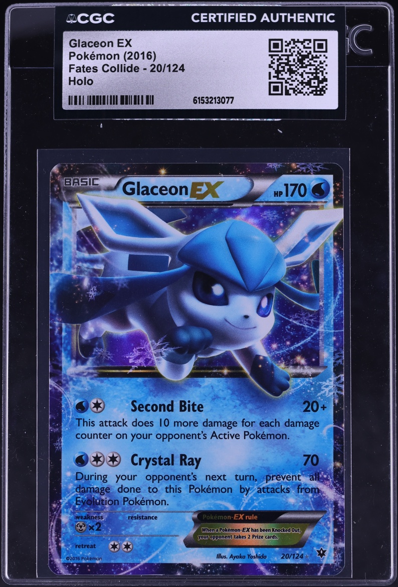 2016 Pokemon XY Fates Collide Holo Glaceon EX #20 CGC AUTH