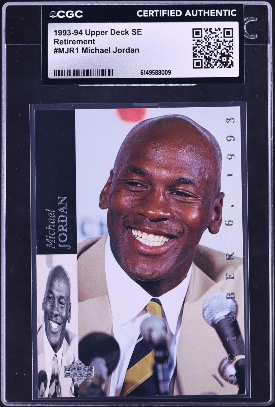 1993 Upper Deck SE Retirement Michael Jordan #MJR1 CGC AUTH