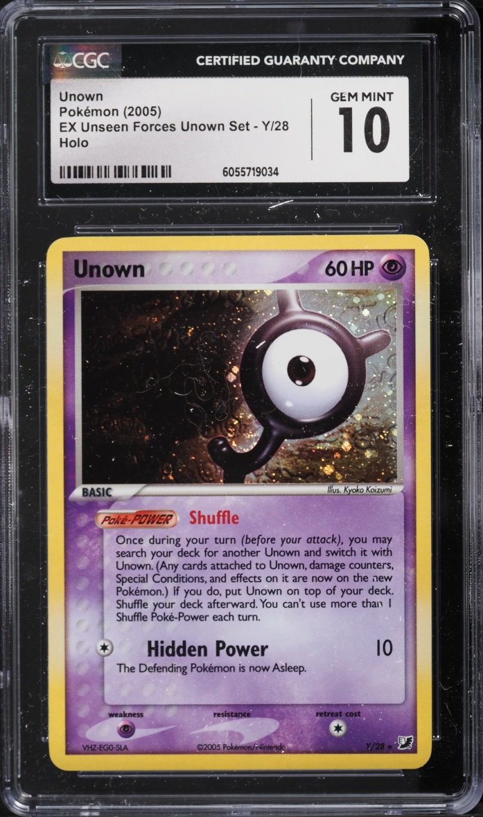 2005 Pokemon EX Unseen Forces Holo Unown #Y CGC 10 GEM MINT