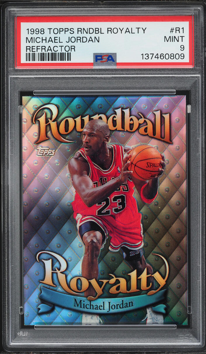 1998 Topps Roundball Royalty Refractor Michael Jordan #R1 PSA 9 MINT