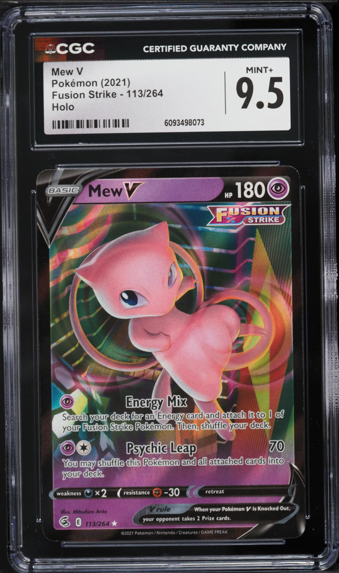 2021 Pokemon Sword & Shield Fusion Strike Mew V #113 CGC 9.5 MINT+