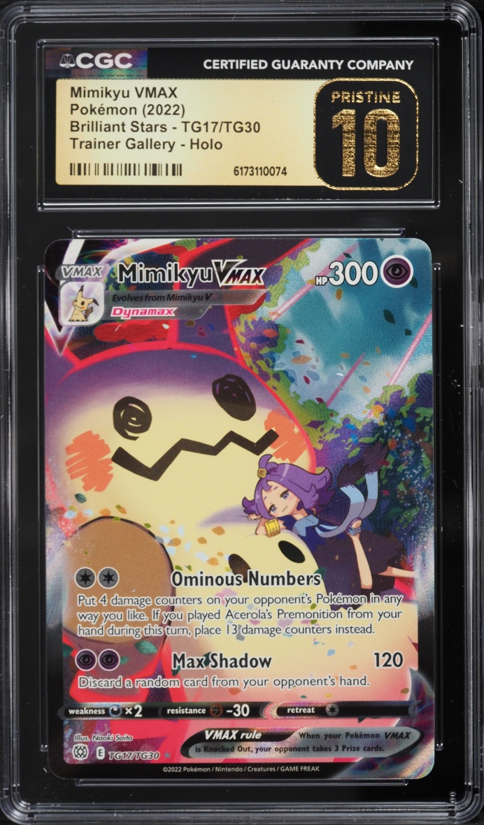2022 Pokemon Sword & Shield Brilliant Stars CHR Mimikyu VMAX #TG17 CGC 10 PRISTINE