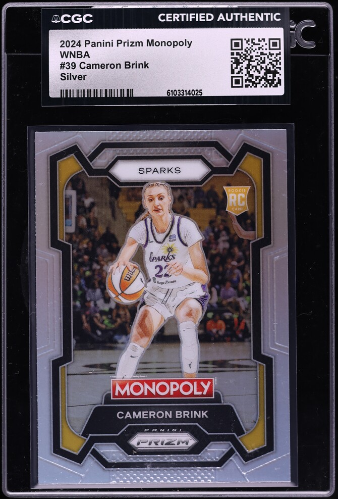 2024 Panini Prizm Monopoly WNBA Silver Cameron Brink ROOKIE #39 CGC