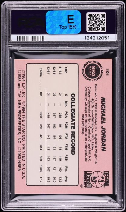 1984 Star Basketball Michael Jordan ROOKIE #101 PSA 7 NRMT