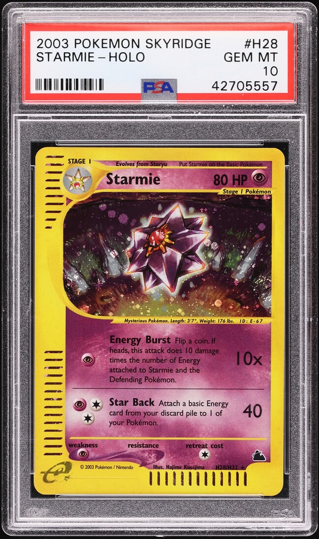 2003 Pokemon Skyridge Holo Starmie #H28 PSA 10 GEM MINT