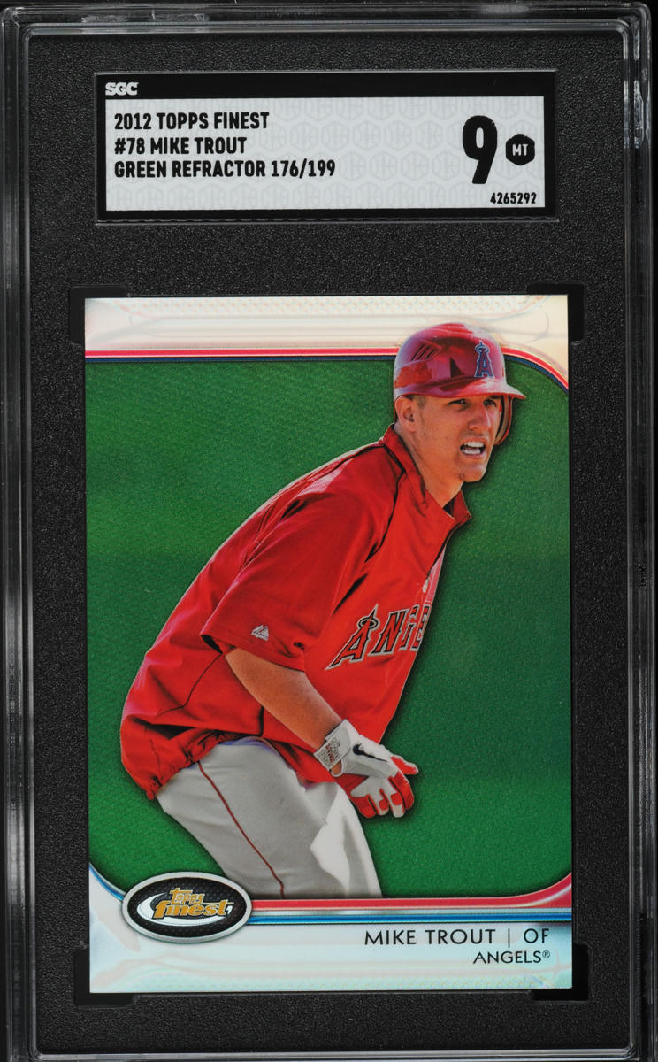2012 Finest Green Refractor Mike Trout ROOKIE /199 #78 SGC 9 MINT