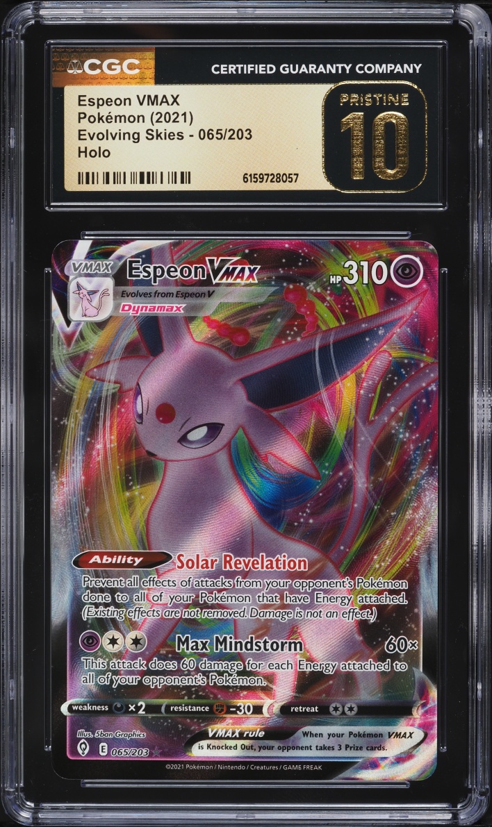 2021 Pokemon Sword & Shield Evolving Skies Alt Art Espeon VMAX #65 CGC 10 PRISTINE
