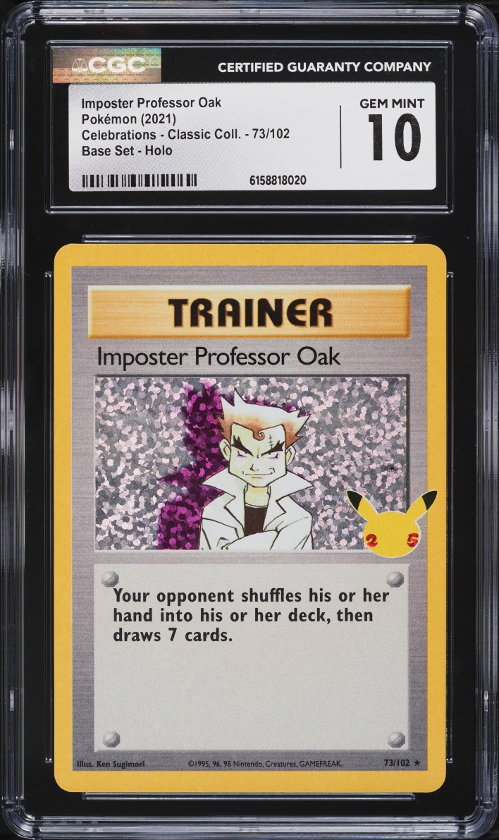 2021 Pokemon SWSH Promo Celebrations Classic Collection Holo Imposter Professor Oak #73 CGC 10