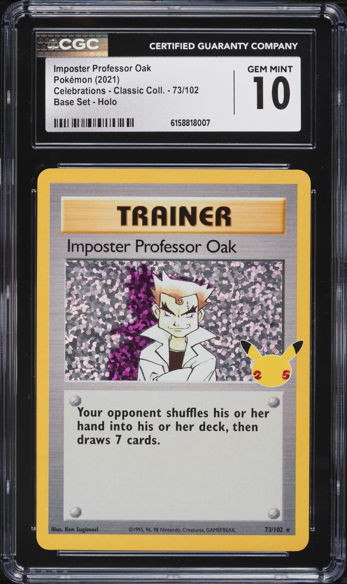 2021 Pokemon SWSH Promo Celebrations Classic Collection Holo Imposter Professor Oak #73 CGC 10