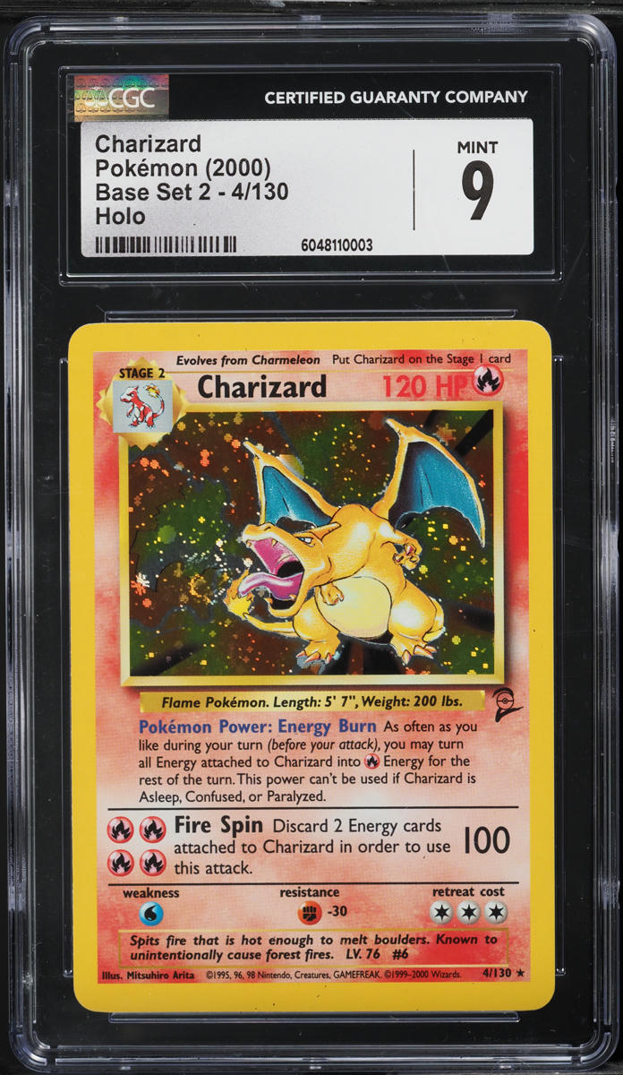 2000 Pokemon Base Set 2 Holo Charizard #4 CGC 9 MINT on Fanatics Collect