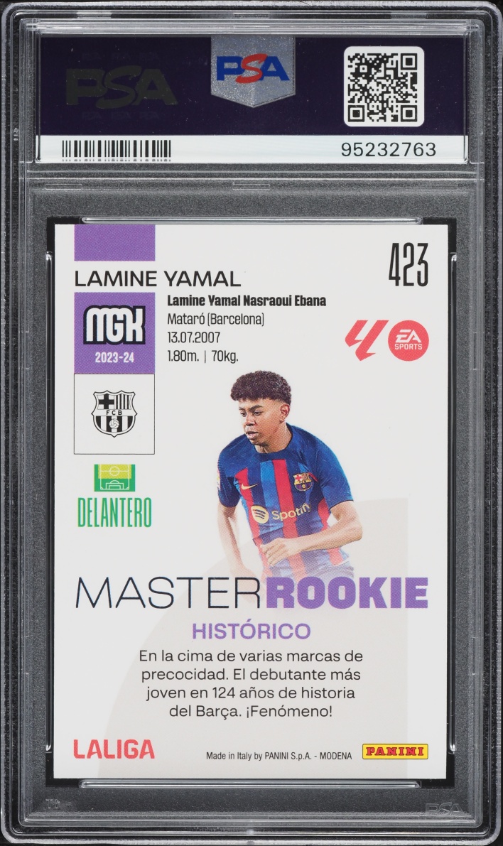 2023 Panini La Liga Megacracks EA Sports Master Lamine Yamal ROOKIE #423 PSA 10 GEM MINT
