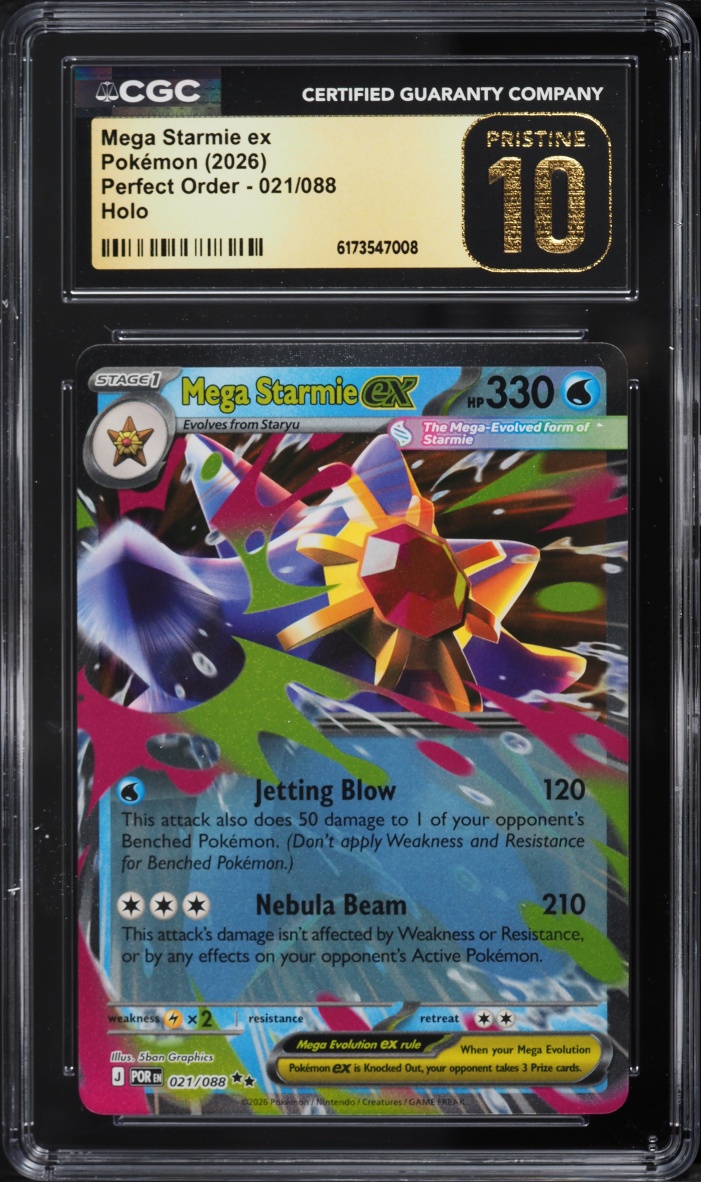 2026 Pokemon Mega Evolution Perfect Order Holo Mega Starmie ex #21 CGC 10 PRISTINE