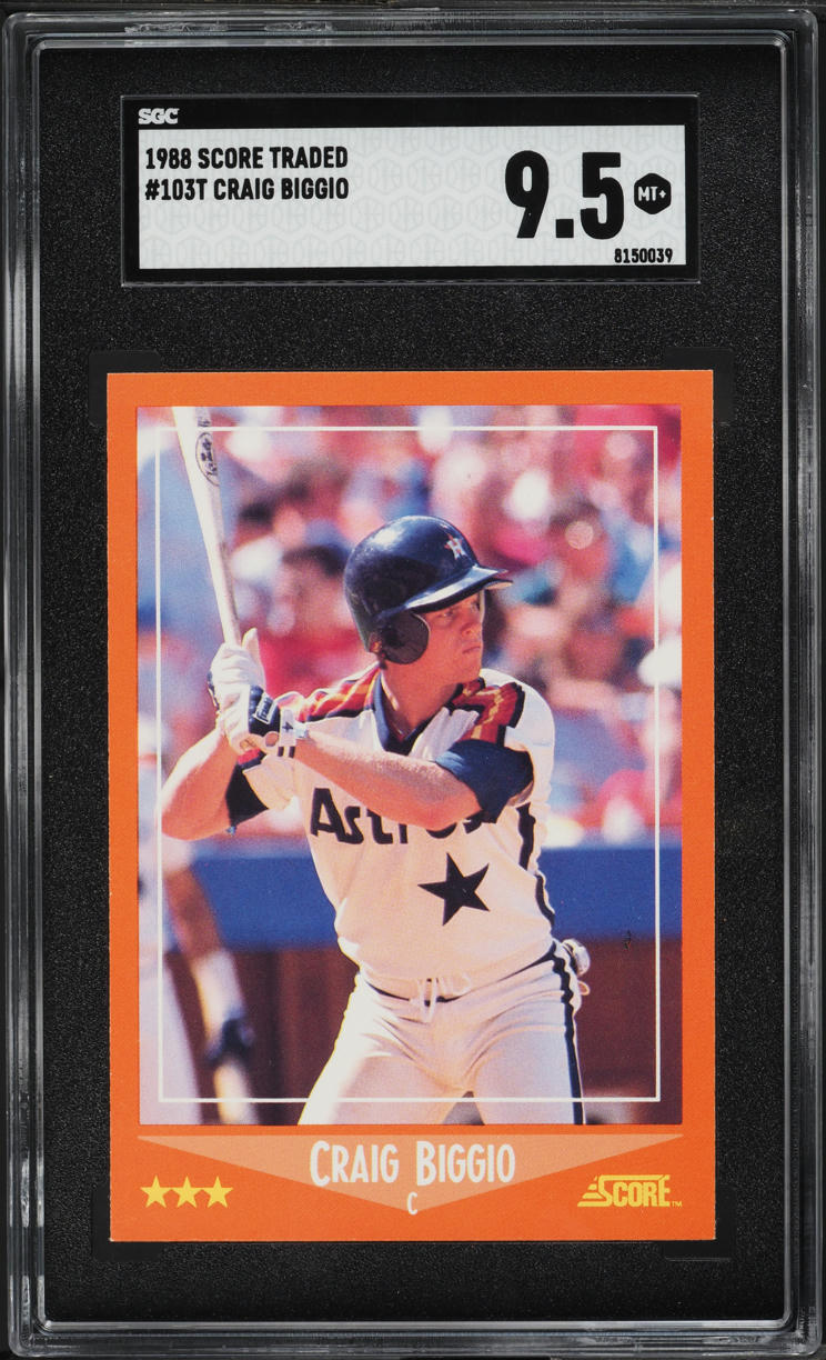 1988 Score Traded Craig Biggio ROOKIE #103T SGC 9.5 MINT+