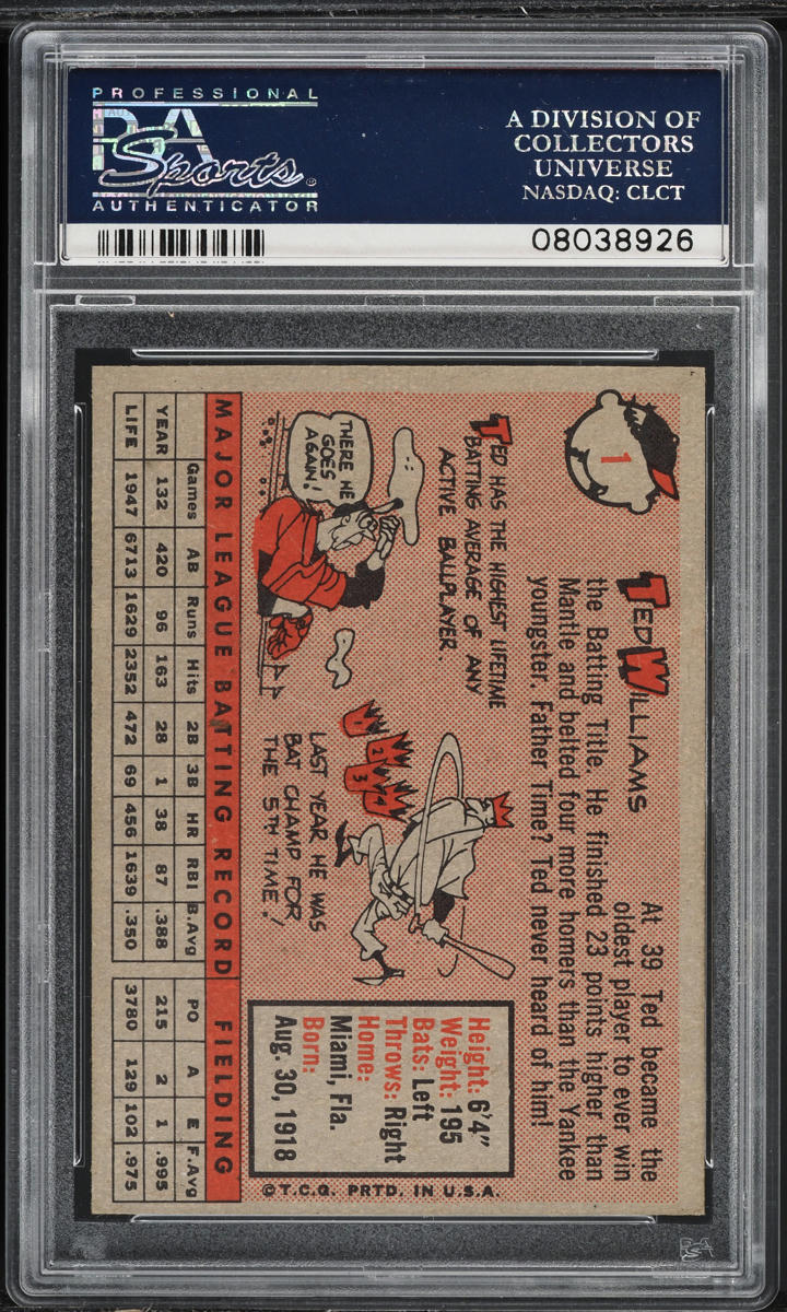 1958 Topps Ted Williams #1 PSA 8 NM-MT