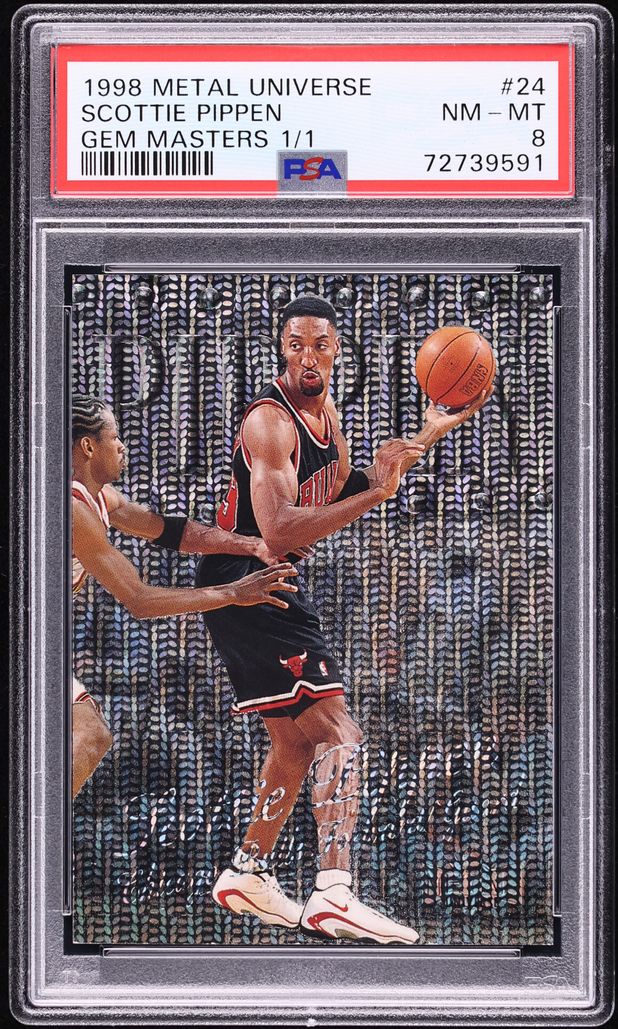 1998 Metal Universe Gem Masters Scottie Pippen 1/1 #24 PSA 8 NM-MT