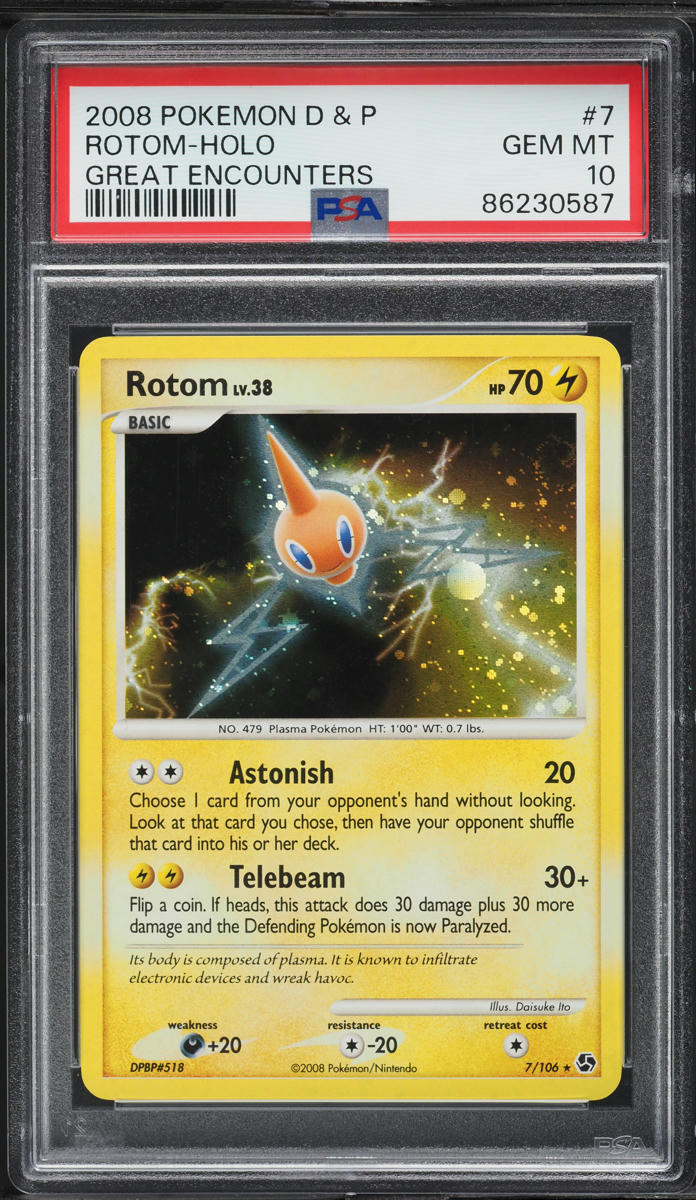 2008 Pokemon Diamond & Pearl Great Encounters Holo Rotom #7 PSA 10 GEM MINT