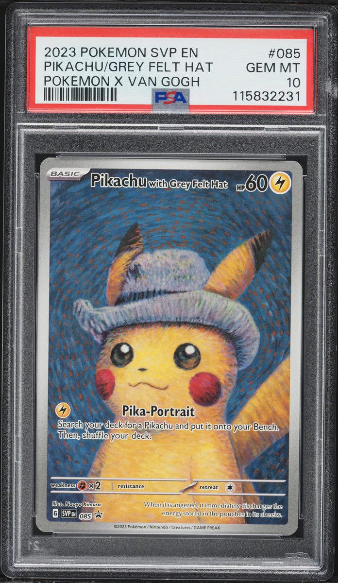 2023 Pokemon SV Promo Van Gogh Full Art Pikachu With Grey Felt Hat #85 PSA 10 GEM MINT