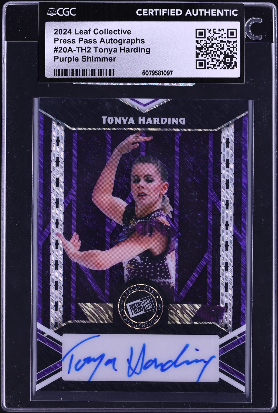 2024 Leaf Collective Press Pass Purple Shimmer Tonya Harding AUTO /7 ...