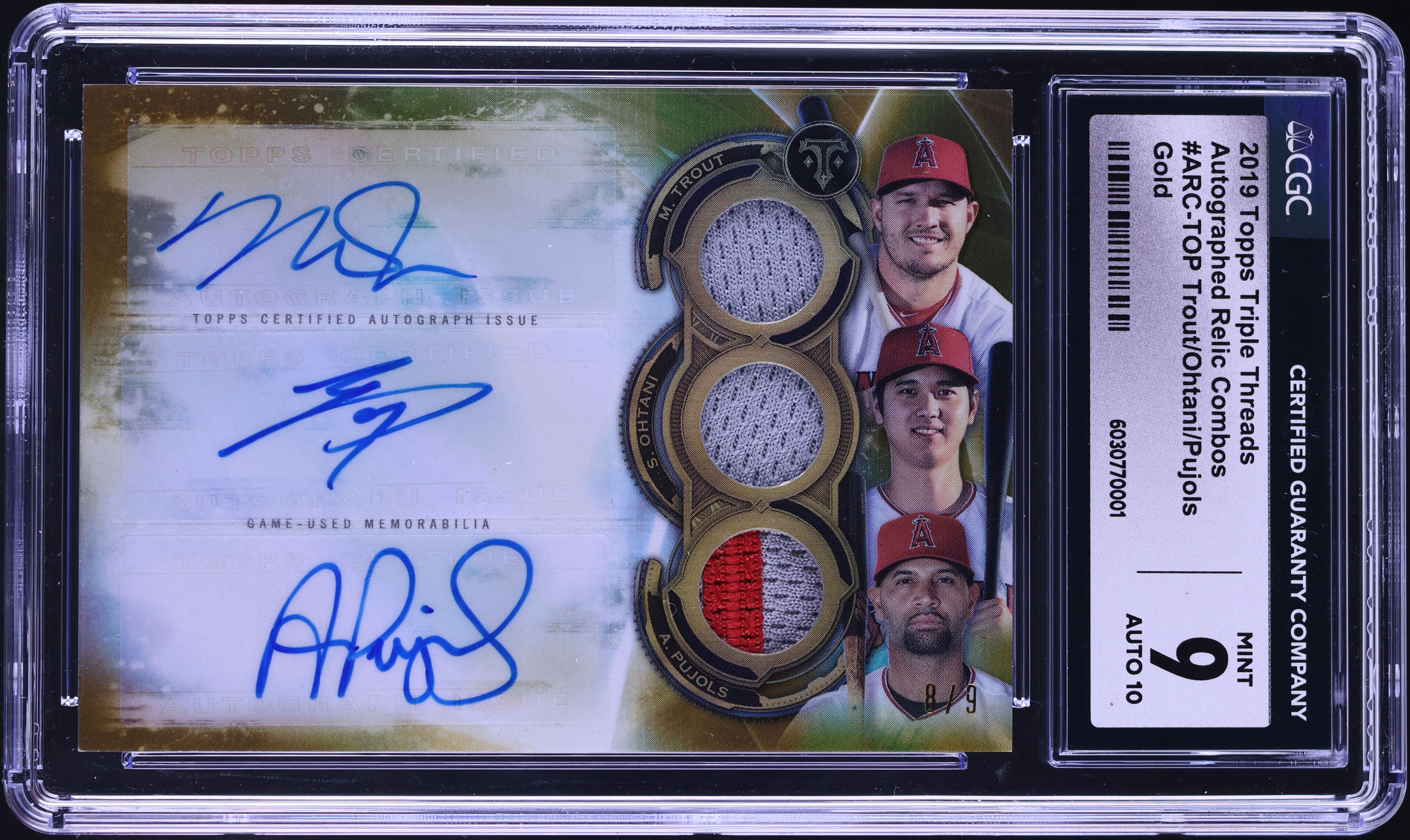 2019 Topps Triple Threads Gold Trout Shohei Ohtani Pujols