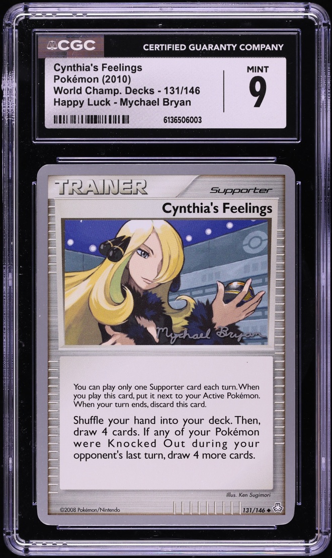 2010 Pokemon World Championships Deck Happy Luck Cynthia's Feelings #131 CGC 9 MINT