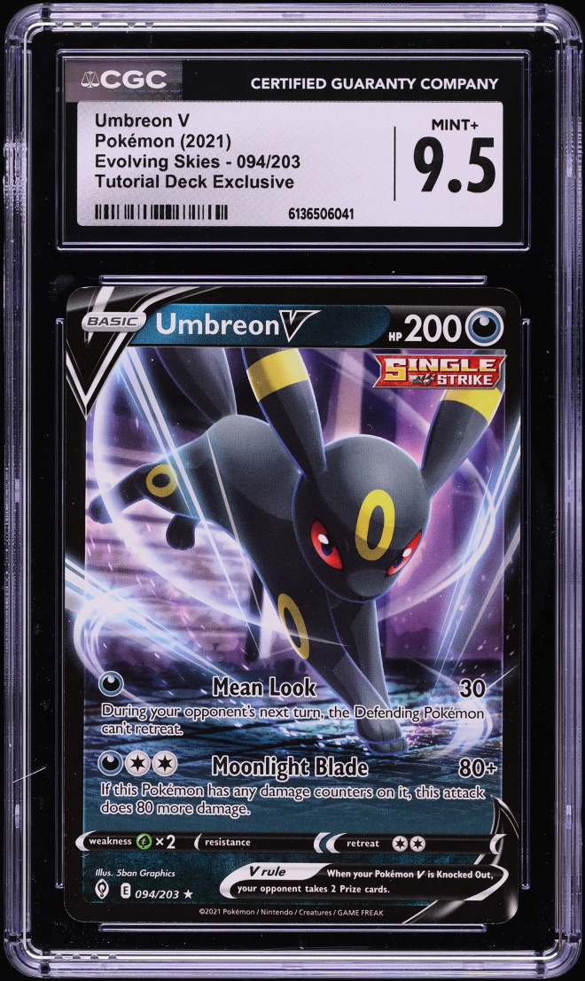 2021 Pokemon SWSH Evolving Skies Tutorial Deck Exclusive Umbreon V #94 CGC 9.5 MINT+