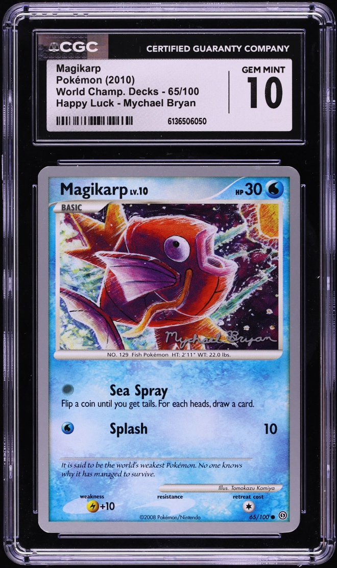 2010 Pokemon World Championships Decks Happy Luck Magikarp #65 CGC 10 GEM MINT