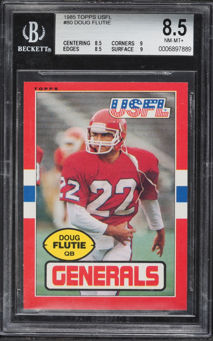 1985 Topps USFL Football Doug Flutie ROOKIE #80 BGS 8.5 NM-MT+