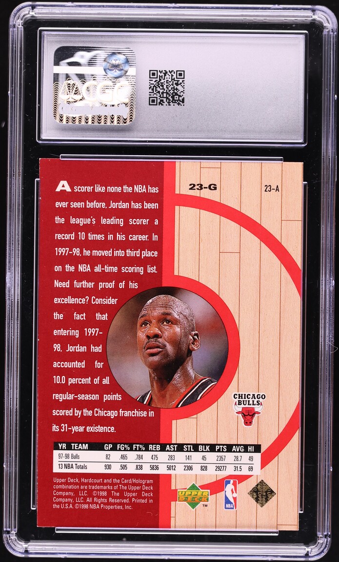 1998 Upper Deck Hardcourt Michael Jordan #23-A CGC 5 EX