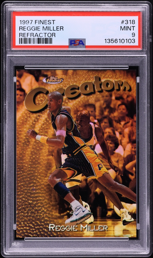 1997 Finest Refractor Reggie Miller /289 #318 PSA 9 MINT