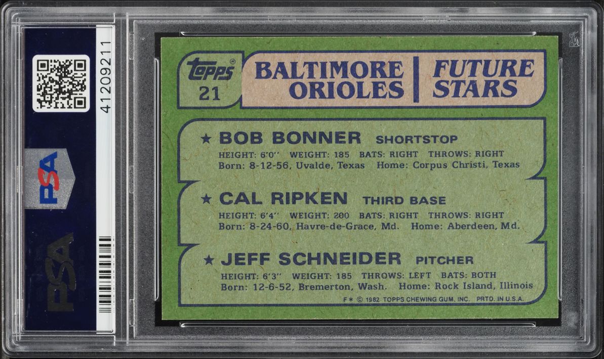1982 Topps Cal Ripken Jr. ROOKIE #21 PSA 9 MINT