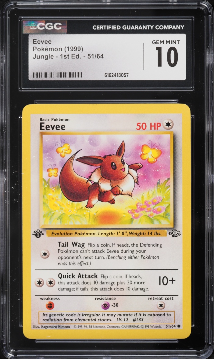 1999 Pokemon Jungle 1st Edition Eevee #51 CGC 10 GEM MINT
