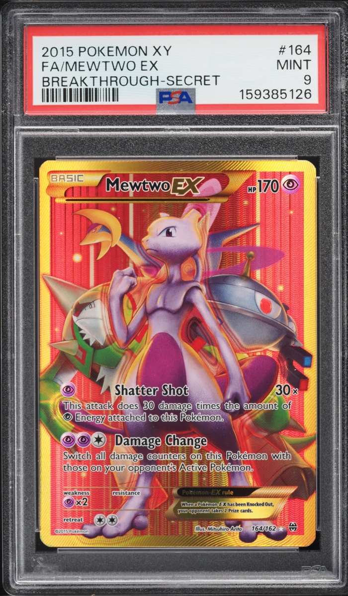 2015 Pokemon XY BREAKthrough Full Art Mewtwo EX #164 PSA 9 MINT