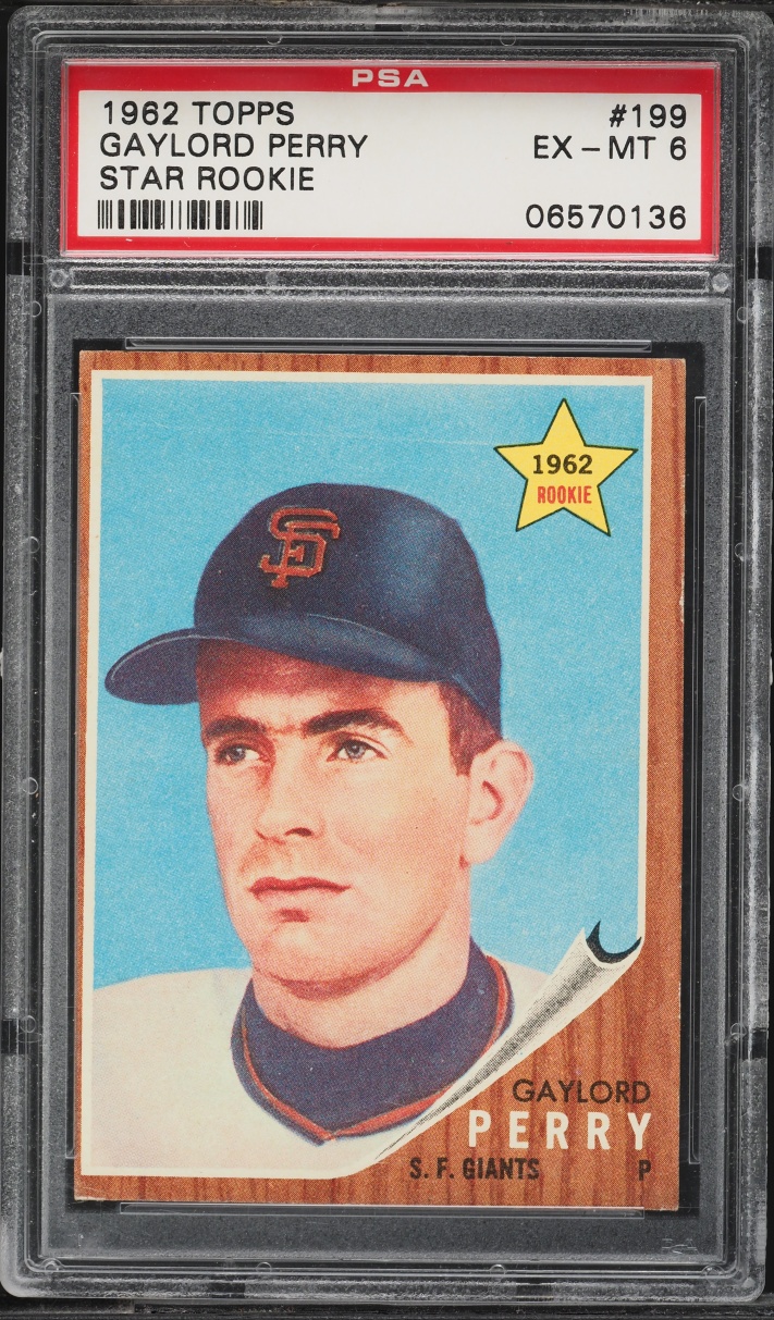 1962 Topps Gaylord Perry ROOKIE #199 PSA 6 EXMT
