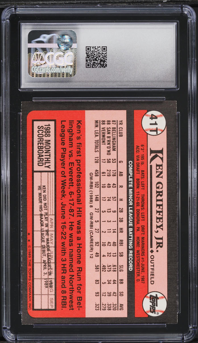 1989 Topps Traded Ken Griffey Jr. ROOKIE #41 CGC 8 NM-MT