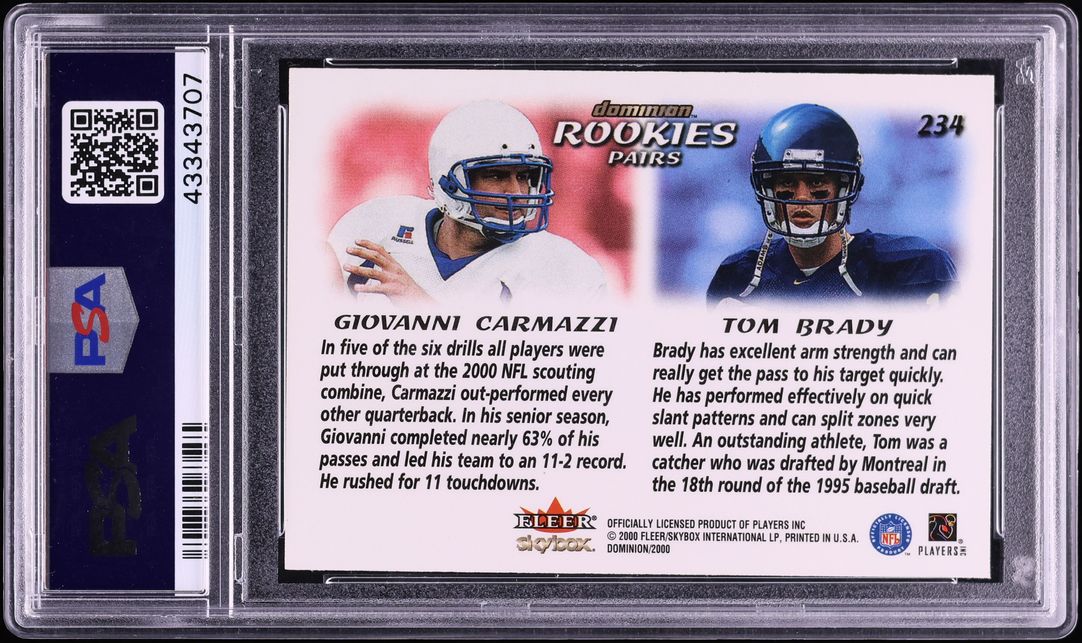 2000 Skybox Dominion Tom Brady ROOKIE #234 PSA 9 MINT