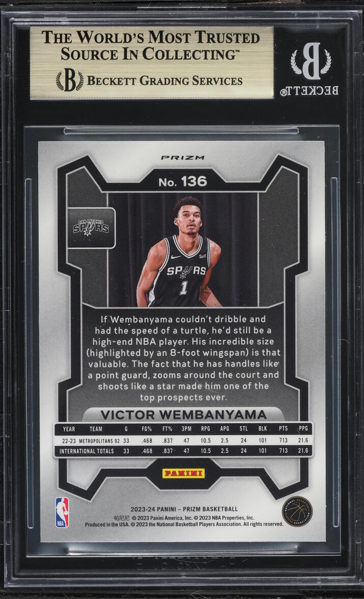 2023 Panini Prizm Orange Ice Victor Wembanyama ROOKIE #136 BGS 9.5 GEM MINT