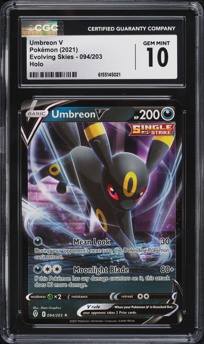 2021 Pokemon Sword & Shield Evolving Skies Holo Umbreon V #94 CGC 10 GEM MINT