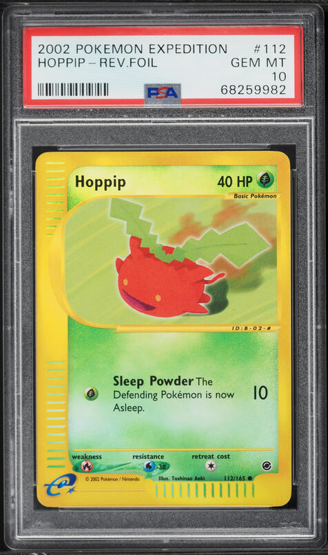 2002 Pokemon Expedition E3 Promo Japanese Back Hoppip #112 PSA 9