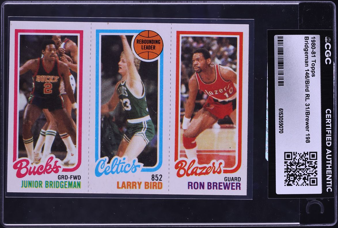 1980 Topps Basketball Junior Bridgeman Ron Brewer Larry Bird ROOKIE CGC AUTH