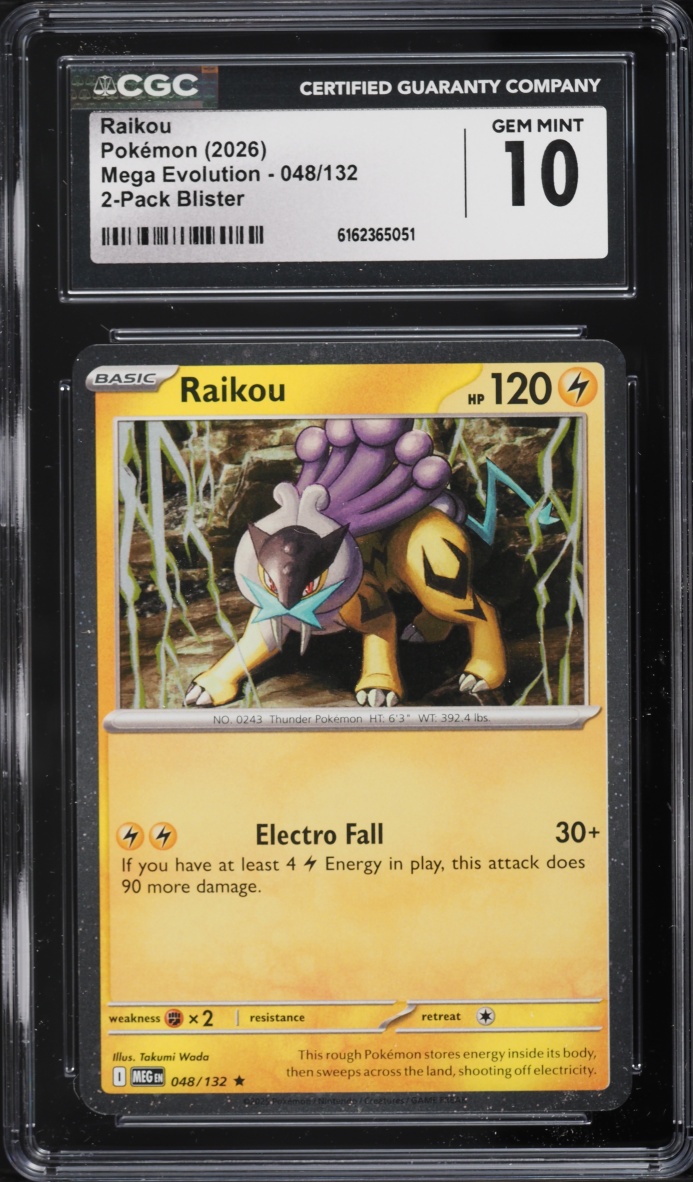 2026 Pokemon Mega Evolution Cosmos Holo Raikou #48 CGC 10 GEM MINT