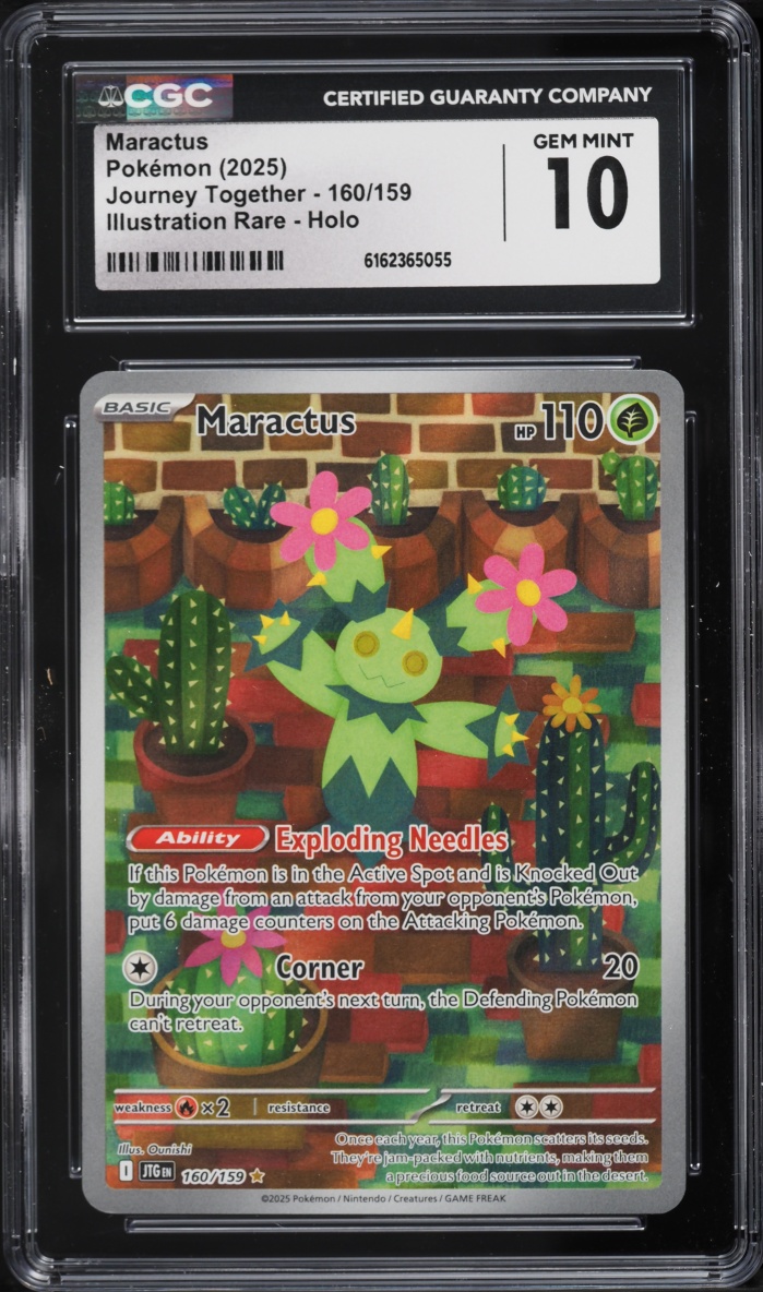 2025 Pokemon Scarlet & Violet Journey Together IR Maractus #160 CGC 10 GEM MINT