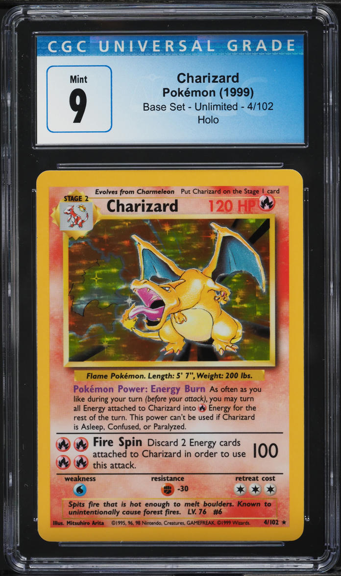 1999 Pokemon Base Set Holo Charizard #4 CGC 9 MINT